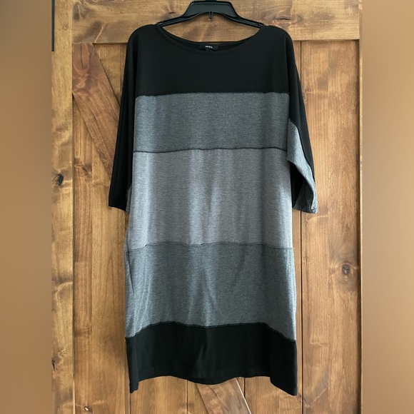 MSK Black and Gray Colorblock Dress Women’s‎ Large - Picture 1 of 4